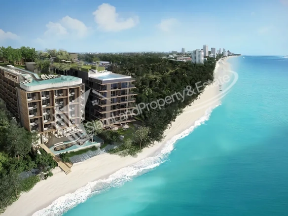 Beachfront luxury resort aerial