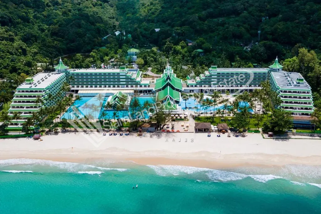 Beachfront luxury resort aerial