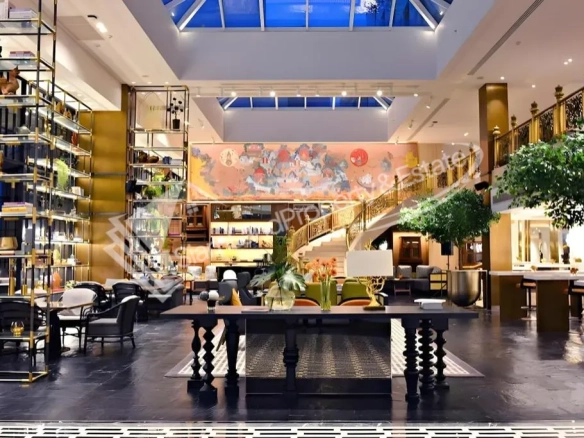 Luxury city hotel lobby lounge