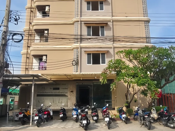 Parinda Place Apartment Ramintra main front building facade with spacious entrance area