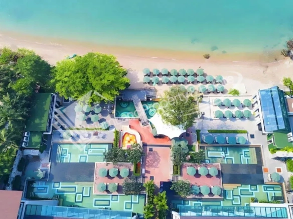 Pattaya Modus Beachfront Resort beautiful aerial view of the beachfront swimming pool