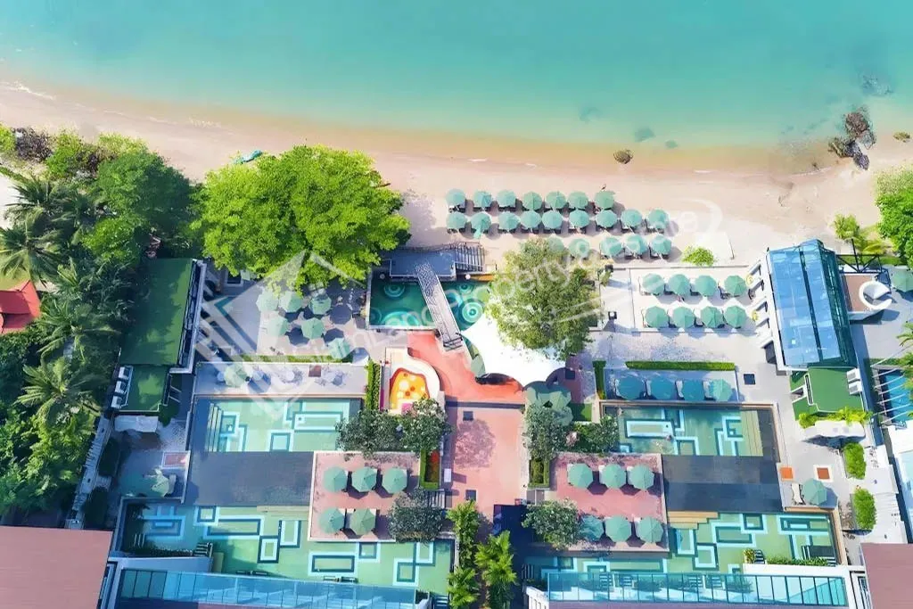 Pattaya Modus Beachfront Resort beautiful aerial view of the beachfront swimming pool