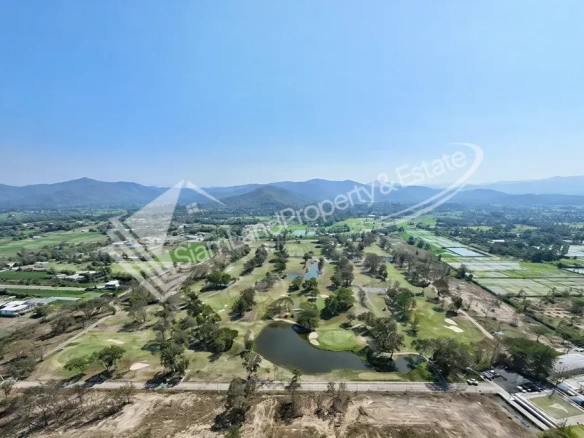 Sand Creek Golf Course Chiang Mai beautiful high-angle aerial view showcasing the expansive green fairways
