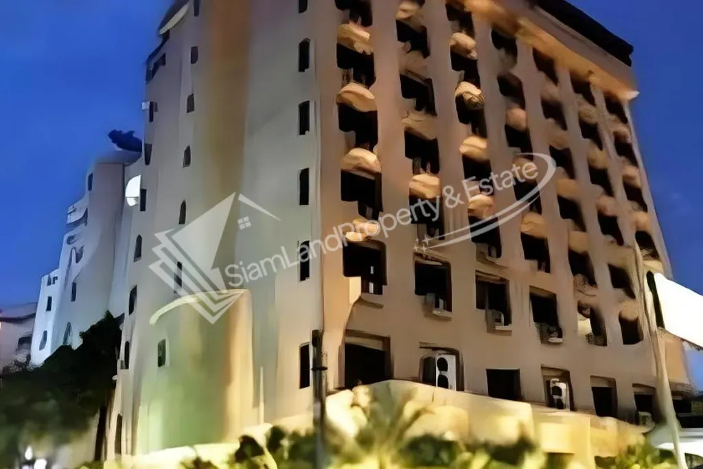 Classic city hotel highrise view