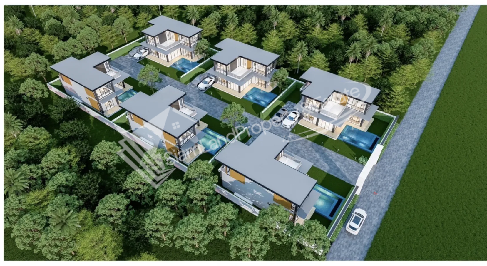 02-huay-yai-pool-villa-aerial-view Huay yai pool villa aerial view