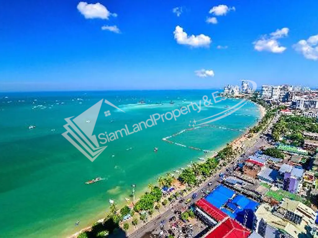 Premium pattaya hotel ocean view aerial shot